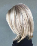 Aschblonde Echthaar-Bob-Perücke Kurze Highlight-Echthaarperücken