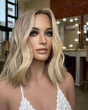 Ombre Blonde Kurze Blonde Lace Frontal Perücke Echte Perücke