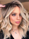 Aschblonde Ombre-Perücken aus natürlichem, klebefreiem Echthaar