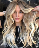 Ombre Blonde Echthaarperücken mit Spitzenfront