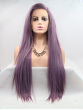 Lila Lange Gerade Synthetische Lace Front Perücken