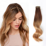 Tape In Haarverlängerung Ombre Braune #3/#12