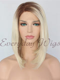 Ombre Blond kurze Synthetische Lace Front Perücken