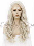 Graue Wellige Lange Synthetische Lace Front Perücken