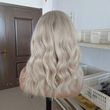 Ombre kurze blonde Echthaar-Perücken mit Spitzenfront