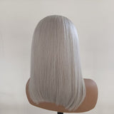Graue menschliche Lace Front Perücken Vorgezupfte kurze Bob Remy Human Perücken