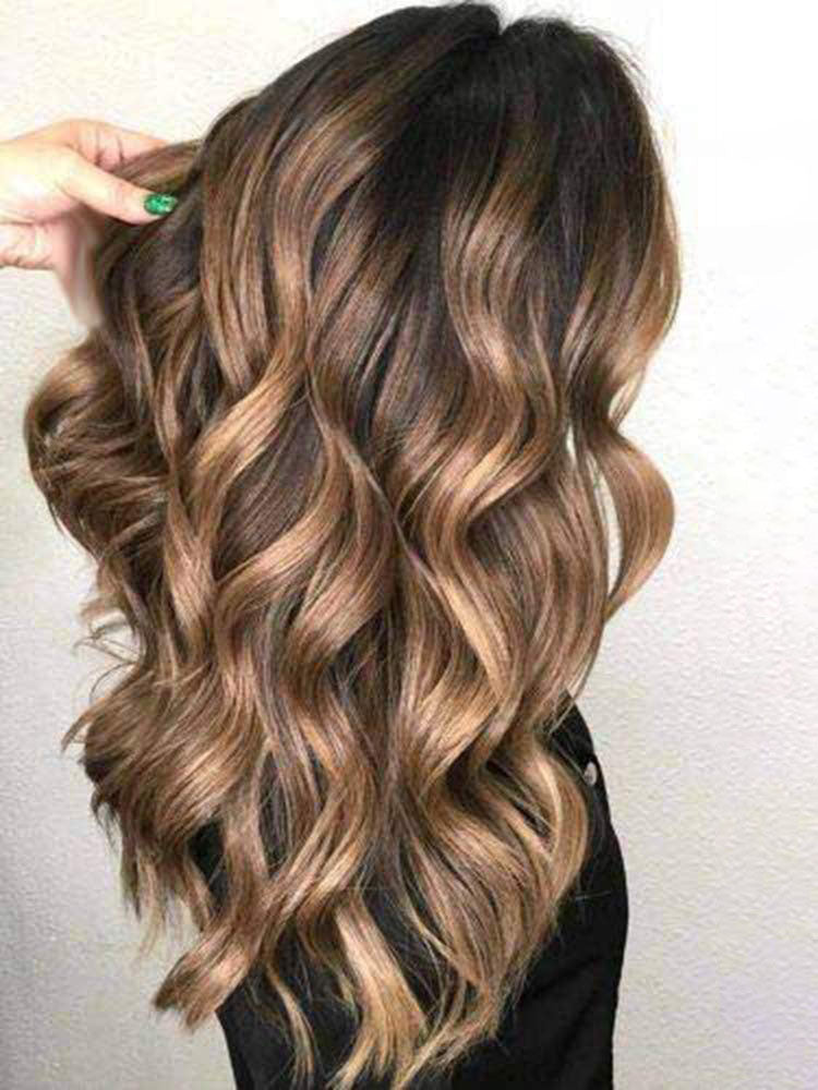 Ombre Brown Highlight Menschliche Lace Front Perücken Perücken Remy Natural Perücken