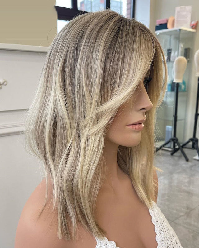 Ombre Blonde Kurze Blonde Lace Frontal Perücke Echte Perücke