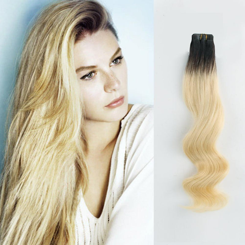 Tape In Haarverlängerung Ombre Blond #1b/#613