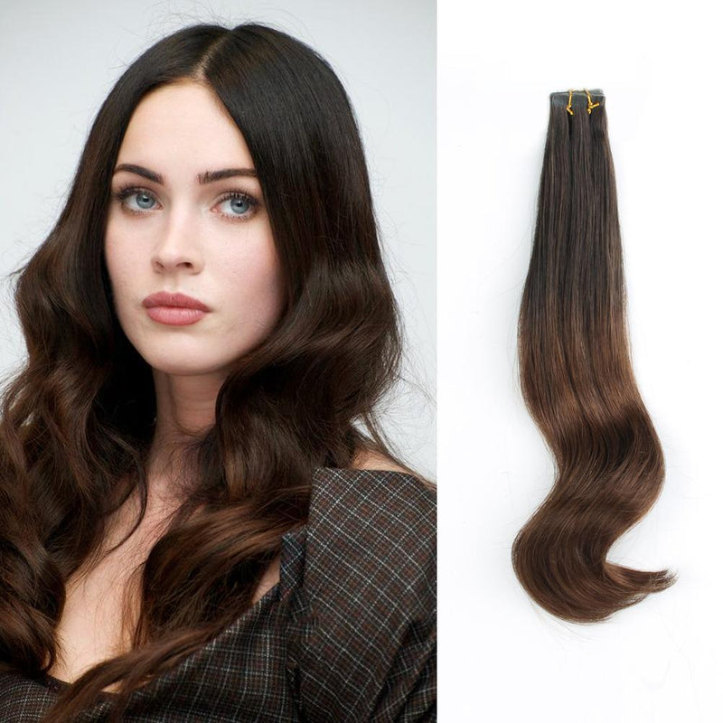 Tape In Haarverlängerung Ombre Braune #2/#4
