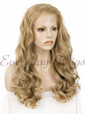 Lange Blond Wellige Synthetische Lace Front Perücken