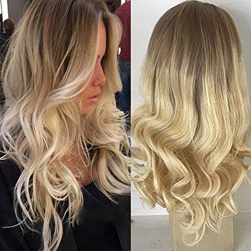 Ombre Blond Wellige Echthaar Perücken