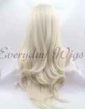 Blond Lange Wellige Synthetische Lace Front Perücken  mit Knall