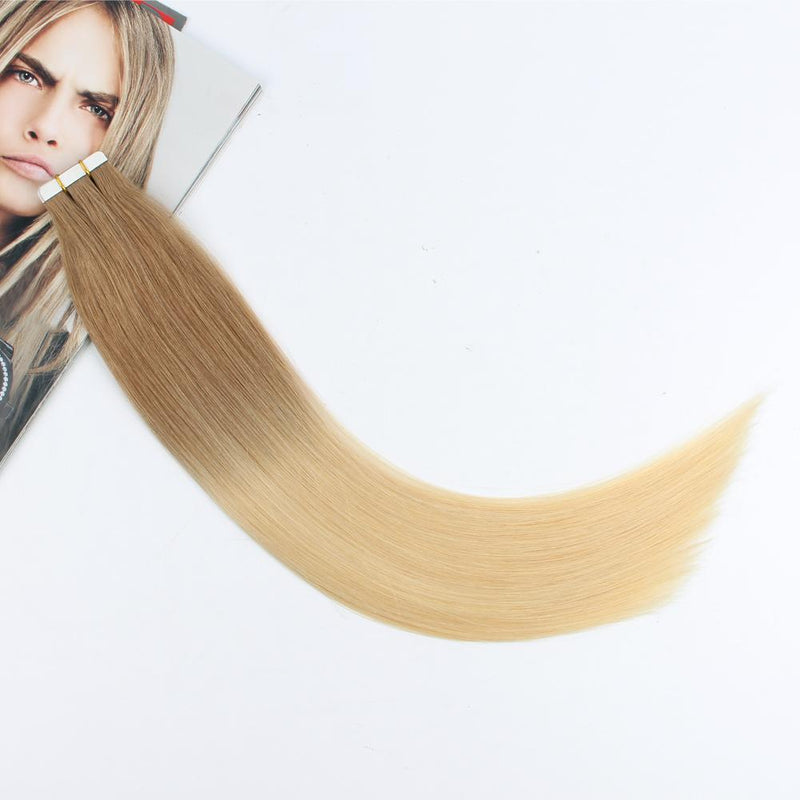 Tape In Haarverlängerung Ombre Blond #10/#613