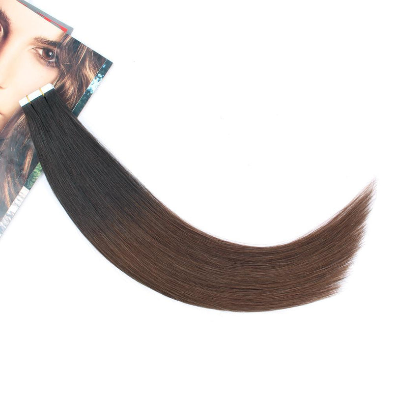 Tape In Haarverlängerung Ombre Braune #2/#4