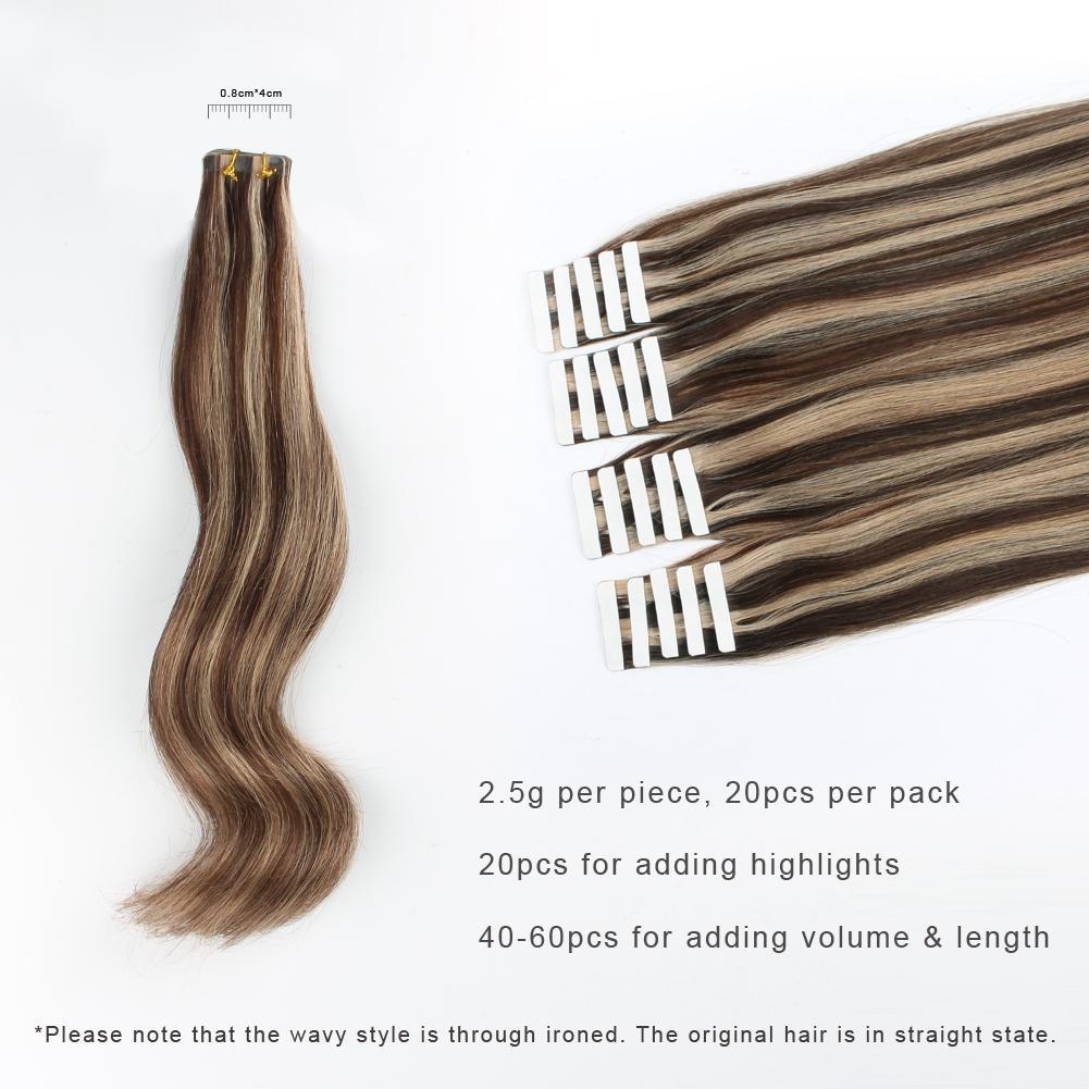 Tape In Haarverlängerung Markieren Braune #3/#12