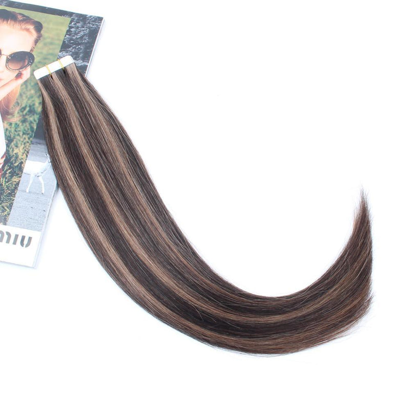 Tape In Haarverlängerung Markieren  Braune #2/#6