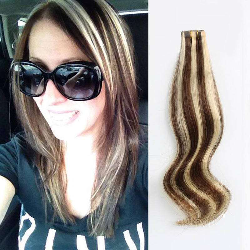 Tape In Haarverlängerung Markieren Braune #4/#22