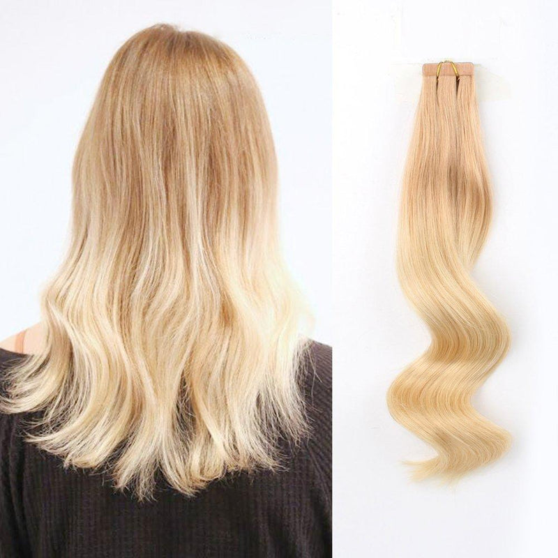 Tape In Haarverlängerung Ombre Blond #12/#60